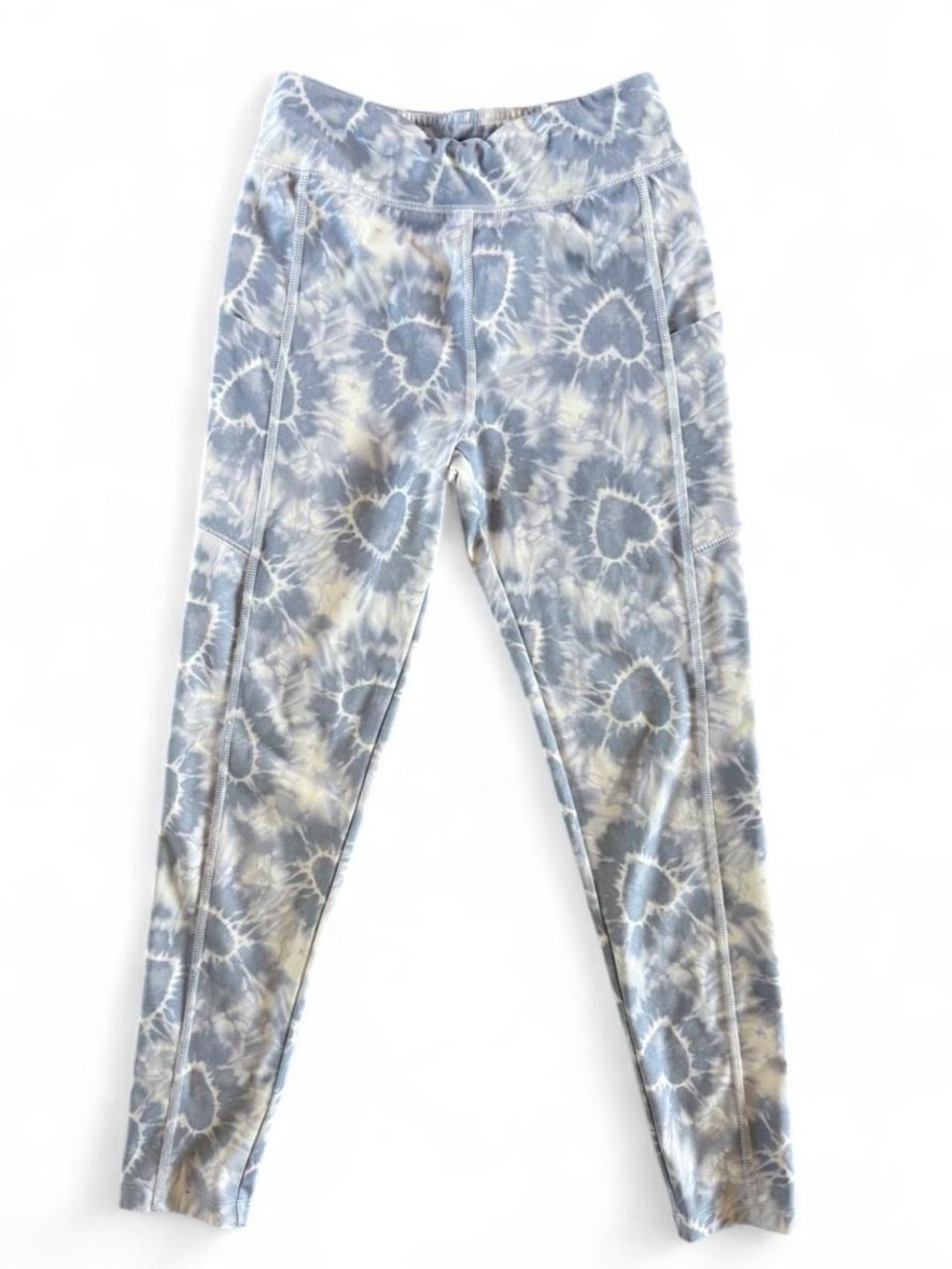 Girls' Tie-Dye Heart Leggings - Light Blue